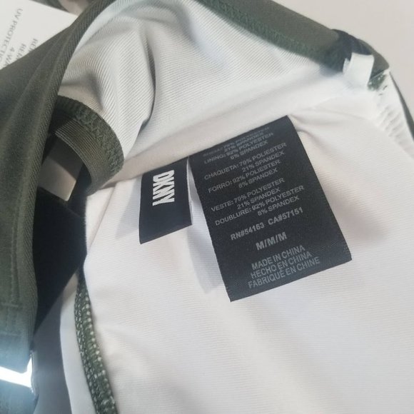 DKNY Colorblocked Bandeau Bikini Top  Moss Green Size Medium - Picture 7 of 10